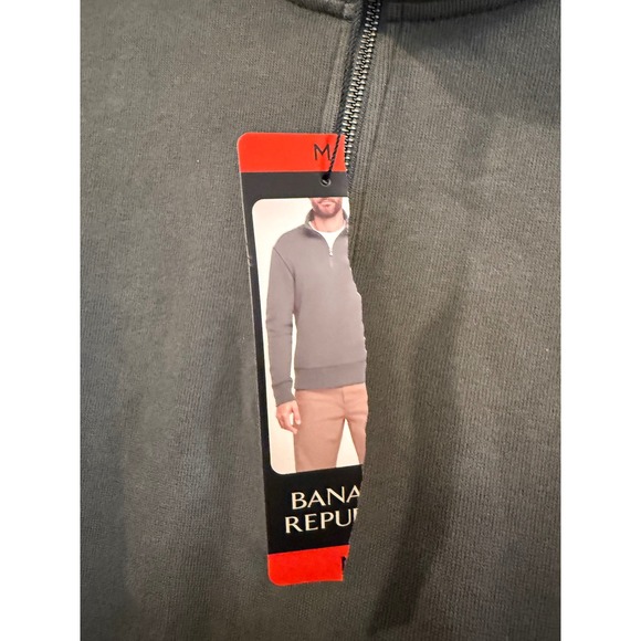 Banana Republic Mens Quarter Zip Pullover Sweater Charcoal Gray Size M New - Picture 5 of 6
